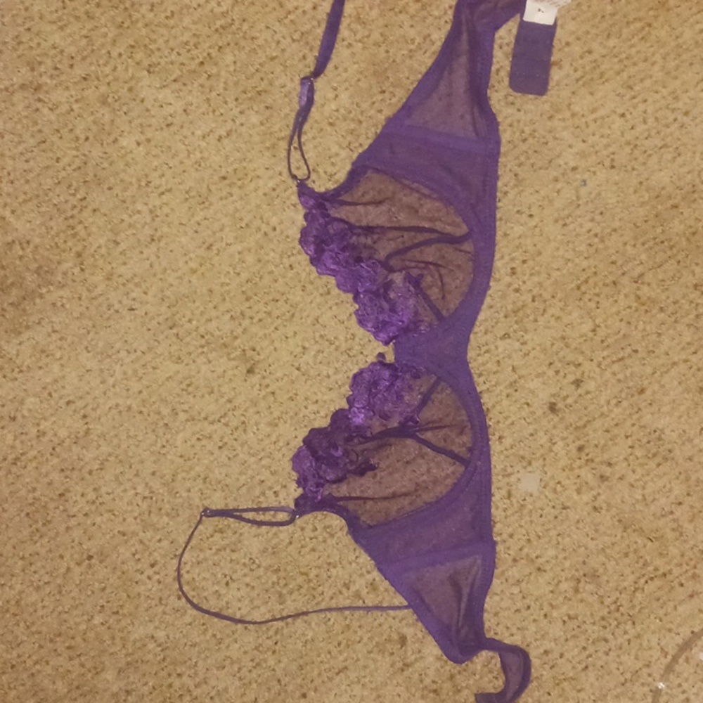Underwire Mesh/See-through Lace Brallette and Panty set
